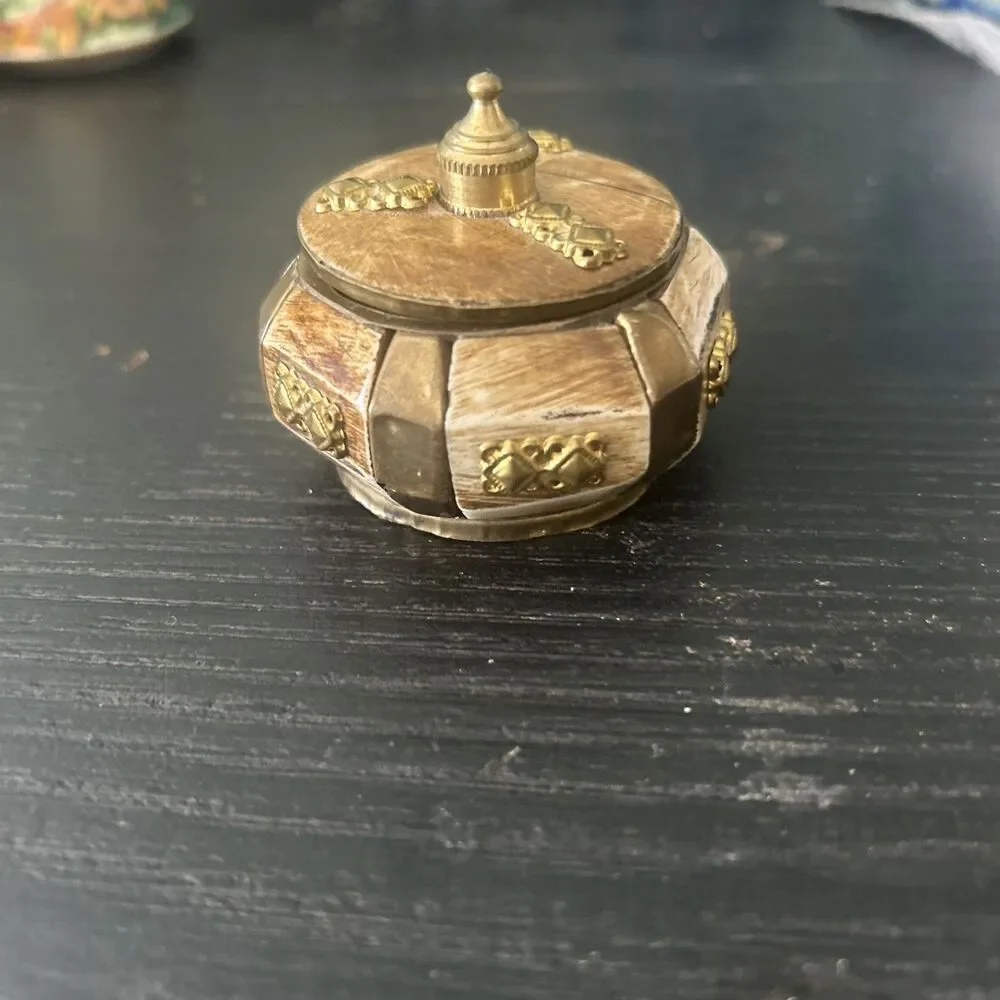 Brass And Bone Trinket Jewelry Box India Bone Snake Charmer